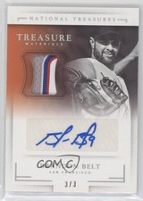 2016 Panini National Treasures Prime Laundry Tag /3 Brandon Belt Patch Auto