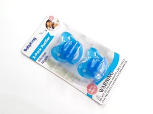 1 PACK 2 PACIFIERS BABY KING BLUE SILICONE BINKY 0+ MONTHS BPA FREE - Picture 1 of 1