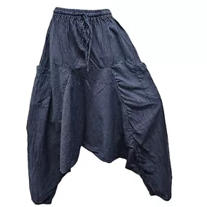 Cotton Trouser Unisex Hippie Harem Festival Casual Yoga Baggy One Size S M L XL - Picture 1 of 6