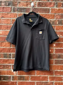Camisa polo de manga corta con cuello de trabajo informal negra mediana Carhartt para hombre - Imagen 1 de 7