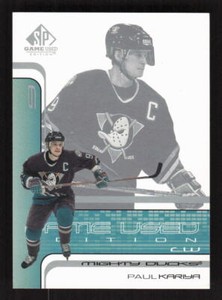 2001 SP Game Used  #1 Paul Kariya  Anaheim Mighty Ducks