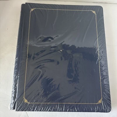 Creative Memories Azul Marino 12x15 Álbum Estilo Antiguo Pergamino Dorado 15 Hojas NUEVO Foto 1 de 2