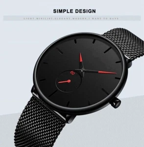 Orologio da Polso UOMO, Elegante Orologio da Polso UOMO, Orologio Nero/Rosso  - Imagen 1 de 4