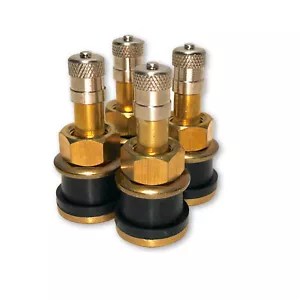 Four TR501 Straight Brass Clamp in Tubeless 1.5-inch Truck or Bus Valve Stems - Picture 1 of 5