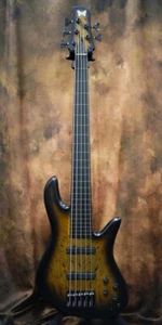 *NEW* Fodera Emperor 5 Deluxe Custom Buckeye Burl Fretless Black Burst 4.19kg - Picture 1 of 12
