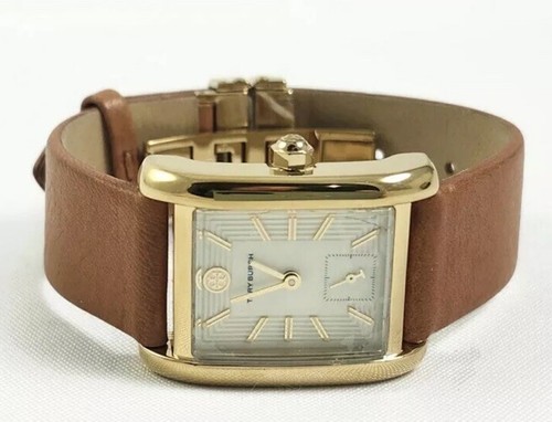 Orologio Tory Burch Oro Eleanor Marrone Cinturino in Pelle Orologio Donna Vedi Descrizione