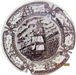Old Sail Vessels Decorative Plates Made In Italy by L. Mauri. 8" Dessert - Picture 1 of 2