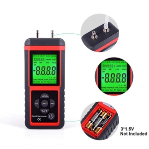 Manometro digitale di precisione - 0-10 KPa, display 12 unità, micro calibro compatto aria - Foto 1 di 9