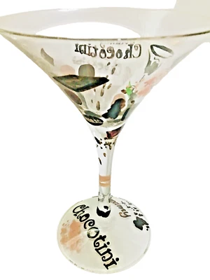 Стекло для мартини Lolita Style Chocotini Cheer рецепт с ручной росписью снизу - Изображение 1 из 2