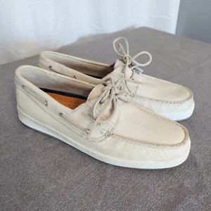 Colorado Bootsschuhe Leder Halbschuhe Herren Gr. 11 Freizeit Slipper Creme Dock Strand  - Bild 1 von 8