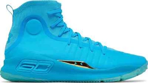Men's Size 10-Under Armour Curry 4 Retro Flooded 'Capri Blue' (1298306-404) - Picture 1 of 6