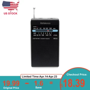 PR15 Pocket NOAA Weather Radio,Portable AM FM Emergency Radio For Camping,Gift - Picture 1 of 13