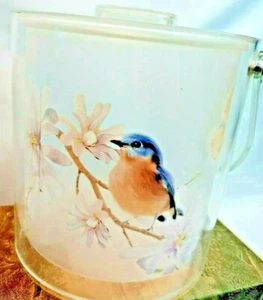 ADORABLE CLEAR PLASTIC ICE BUCKET BIRD,BUTTERFLY & FLOWER DESIGN WITH LID NOS - Picture 1 of 12