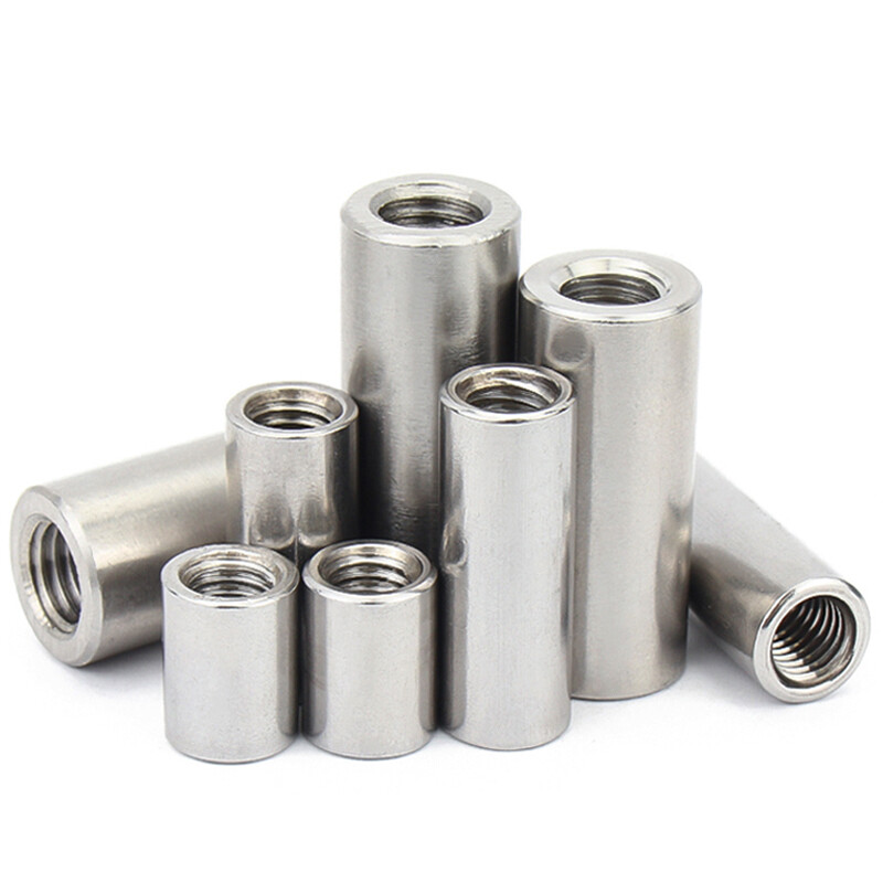 THREADED SLEEVE ROD BAR STUD ROUND CONNECTOR NUT BRIGHT ZINC LONG NUTS ...