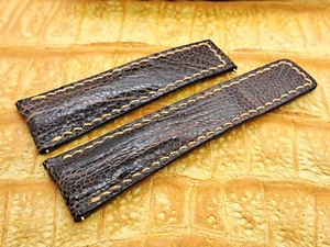 24mm/20mm Ostrich leg Leather Watch Band Bespoke Vintage Exotic Leather - Picture 1 of 14