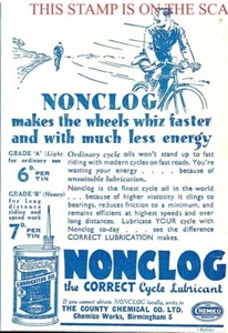 1930s Advert NONCLOG Bicycle Lubricant Oil (5) Vintage Small Print AD 708/181 - Picture 1 of 1