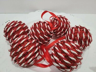 (6) Bastón de Caramelo de Navidad Menta Pan de Jengibre Rojo Blanco Adornos 2.25" Foto 1 de 4