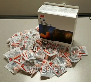 3M Ear Plugs 1100 Noise Reduction Earplugs 29dB Orange Foam PICK SIZE - Picture 1 of 4