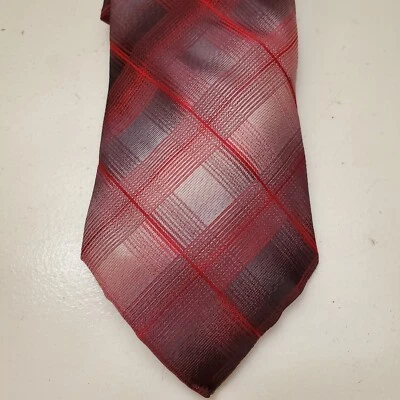 Corbata para hombre Van Heusen extra larga de diseñador, corbata gris/roja/plateada nueva con etiquetas Foto 1 de 4