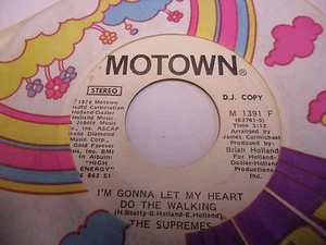 Supremes I'm Gonna Let My Heart Do the Walking mono stereo 45 DJ WLP Motown VG+ - Picture 1 of 2