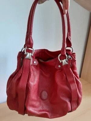 Elegant Red Leather Handbag - Italian Craftsmanship - Gently Used - Bild 1 von 4