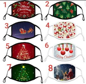 Weihnachtsmasken Baumwolle Urlaub Erwachsene Kind 2-lagig maschinenwaschbar langlebig xmas - Bild 1 von 15