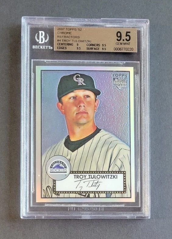 Troy Tulowitzki 2007 Topps '52 Chrome Refractor SP RC #178/552 Rookie BGS 9.5  - Image 1 of 4