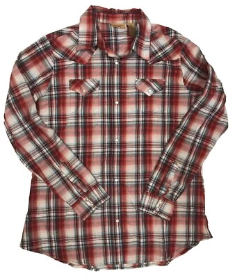 Camisa Wrangler Western Cowboy Botón Perla a Presión Hombres Talla Grande Mezcla de Algodón   Foto 1 de 3