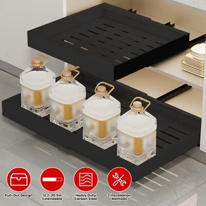 Expandable Sliding Drawer Pull Out Organizer Kitchen Cabinet Pantry Bathroom - Picture 1 of 25