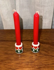 Juego De Colección 2 Candelabros De Porcelana Rauschert Pueblo Bávaro Alemania Occidental - Imagen 1 de 2