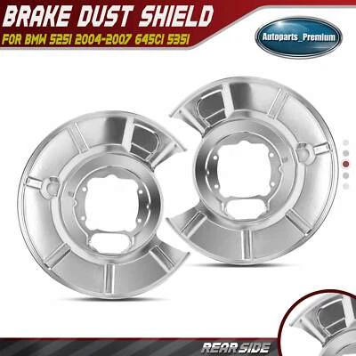 Protector antipolvo de freno lateral conductor y pasajero trasero 2 piezas para BMW 525i 2004-2007 645Ci Foto 1 de 4