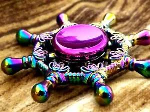 Ship Captain Wheel Handschmeichler Spinner Regenbogen Öl glatt Spielzeug Kinder Erwachsene Jungen Mädchen - Bild 1 von 12