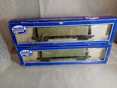 Model Power Ho Scale Northern Pacific 621381 Log Flat Cars New Set Of 2-  Lot 3  - Image 1 of 4