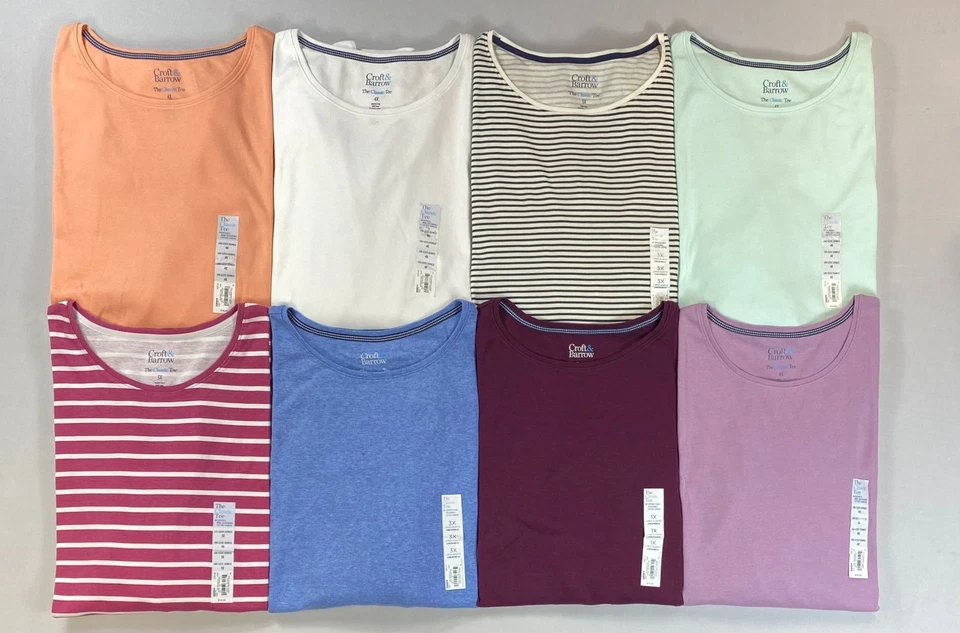 Women's Croft & Barrow Plus Crew Neck Long Sleeve Shirt NEW - Image 1 of 1