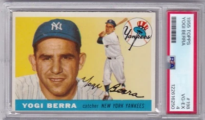 PD: 1955 Topps Baseball Card #198 Yogi Berra New York Yankees - PSA 4 - Image 1 of 2