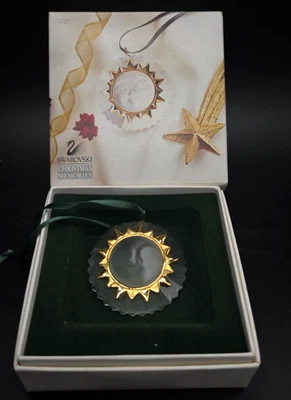 Swarovski Recuerdos de Navidad Sol Adorno Cristal Transparente Acentos Dorados Como Nuevo Foto 1 de 4