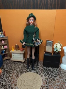 Vintage Barbie Clone Outfit - Matching Dress & Hat, Knee Boots, Mini Brand Bag + - Picture 1 of 23