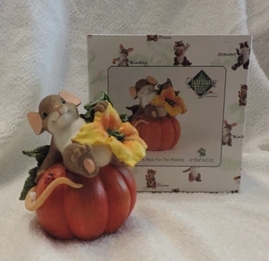 NIB Enesco Charming Tails "YOUR FRIENDSHIP IS RIPE FOR THE PICKING" - Picture 1 of 1