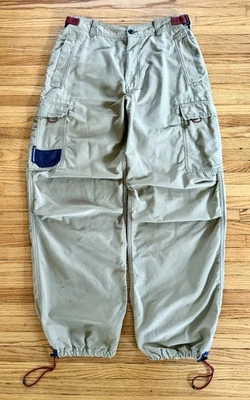 Pantalones de Colección Años 90 Y2K Medianos Abercrombie & Fitch Paracaidista Carga Sueltos Caqui Beige Foto 1 de 4