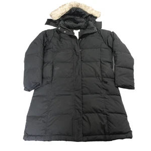 LL Bean Parka Gänsedaunenjacke Damen S abnehmbare Kapuze Kunstfell gesteppt 0 BCU6 - Bild 1 von 15