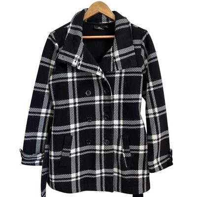 Ike Behar Women's Plaid Fleece Jacket, Double Breasted, Outerwear, Medium - Image 1 of 4