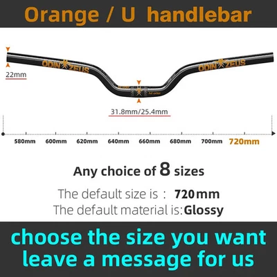 MTB Bicycle Handlebar Full Carbon Fiber Riser Bars 580mm-720mm 31.8mm/25.4mm - Image 1 of 4