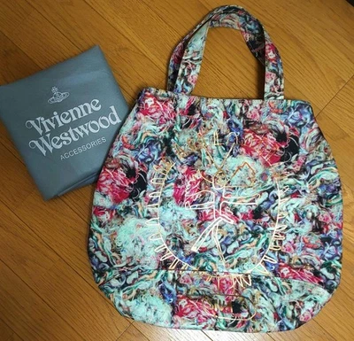 Vivienne Westwood Siva Large Canvas Tote Multicolor Pattern Rare #EK ZEA - Image 1 of 4
