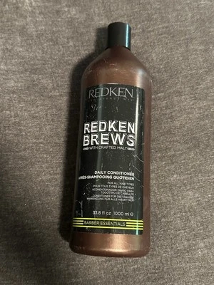 Redken Brews Daily Hair CONDITIONER w/Malt for Men Liter 33.8 oz New Sealed - Image 1 of 2