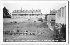 RPPC Dorchester House, Tennis Grounds, Oceanlake, Oregon 1940s Vintage Postcard - Picture 1 of 2
