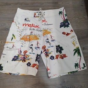 Matix Bahamas Unlined Swim Trunks Shorts Sz 34 Skateboard Coastal Core Vacation - Picture 1 of 7