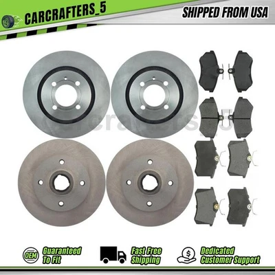 Disc Brake Rotors Brake Pads Set Front Rear for 90 91 Volkswagen Corrado 1.8L - Image 1 of 4