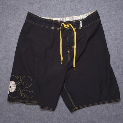 Pantalones cortos de natación Ocean Pacific para hombre 36 negro amarillo OP logotipo a cuadros surf Foto 1 de 4