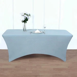8 Feet Rectangular 96x30" Spandex Fitted Party Wedding Catering Tablecloth - Picture 1 of 129