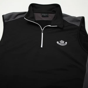 Galvin Green Vest 2XL Royal Porthcawl Golf Club Insula Tech Black Gray 1/4 Zip - Picture 1 of 14